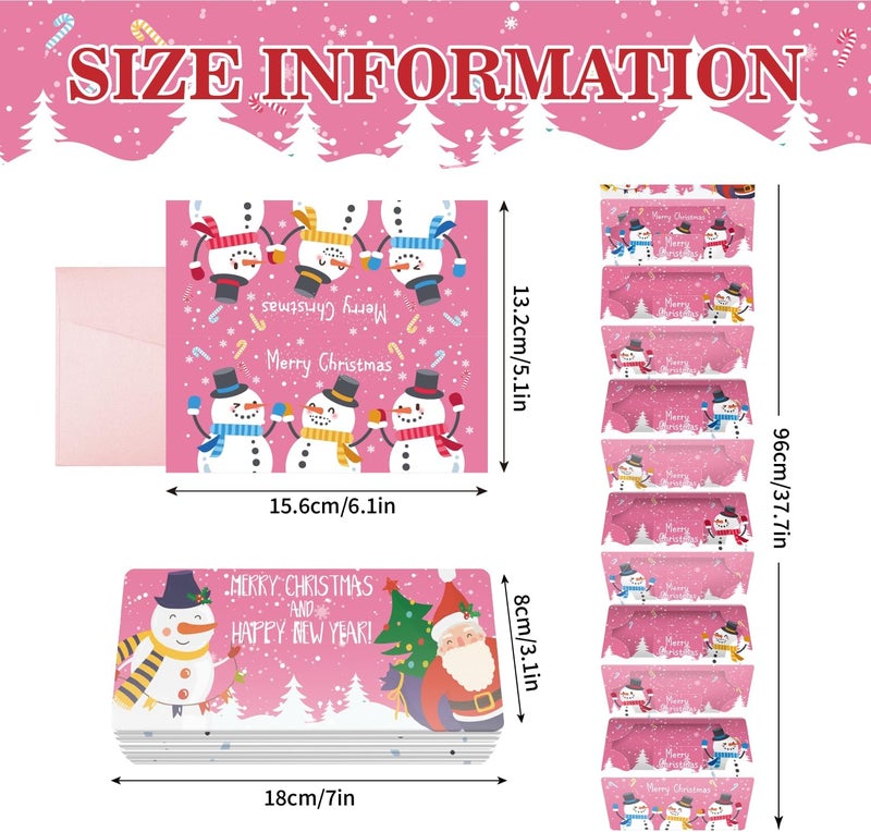 Jaywayang Christmas Money or Gift Card Holder with 10 Slots, Surprise Cash Envelope Holders for Men Women Girls Boys (Pink) - Image 2